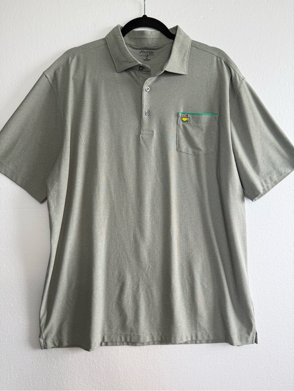 Masters Tech Men's Golf Polo Shirt Sage Green XL Short Sleeve Pocket Logo